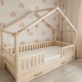 montessori house bed παιδικό κρεβάτι σπιτάκι με συρτάρι 90x190