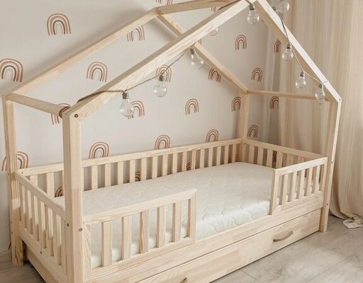 montessori house bed παιδικό κρεβάτι σπιτάκι με συρτάρι 90x190