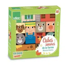 Ξύλινοι Κύβοι με ήχο Φάρμα  Vilac
