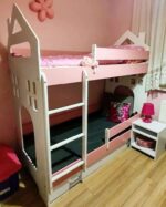 Παιδική Κουκέτα  House  White & Pink  80x180cm  BC50023A  BabyCute (Δώρο τα Στρώματα) - Image 4