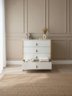 Λευκή βρεφική συρταριέρα Scandi με αποσπώμενη αλλαξιέρα, 85x80x50cm. Ingvart SKANDI-1, ιδανική για το παιδικό δωμάτιο.