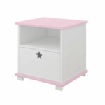 Κομοδίνο Stars  White & Pink  47,5x48x53cm  BC80024  BabyCute