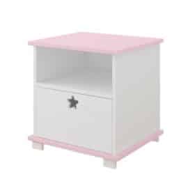 Κομοδίνο Stars  White & Pink  47,5x48x53cm  BC80024  BabyCute