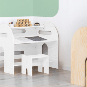 Παιδικό Γραφείο με Καρέκλα  MUNDO  σε Λευκό Χρώμα  93x76x80 cm  Adeko