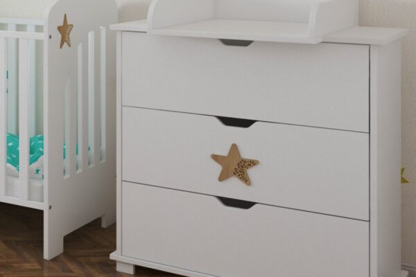 Βρεφικό κρεβάτι star ροζ 60x120 με συρτάρι BabyCute BC10050.