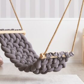 Αιώρα Παιδική  Γκρι Σκούρο Χρώμα  125x61 cm  Adeko