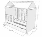 Βρεφικό Κρεβάτι House με Συρτάρι & Προστατευτικό White  60x120cm  BC10054A  BabyCute - Image 6