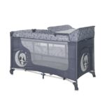 Παρκοκρέβατο MOONLIGHT 2 Layers Cool Grey Pandas 10080412362 Lorelli