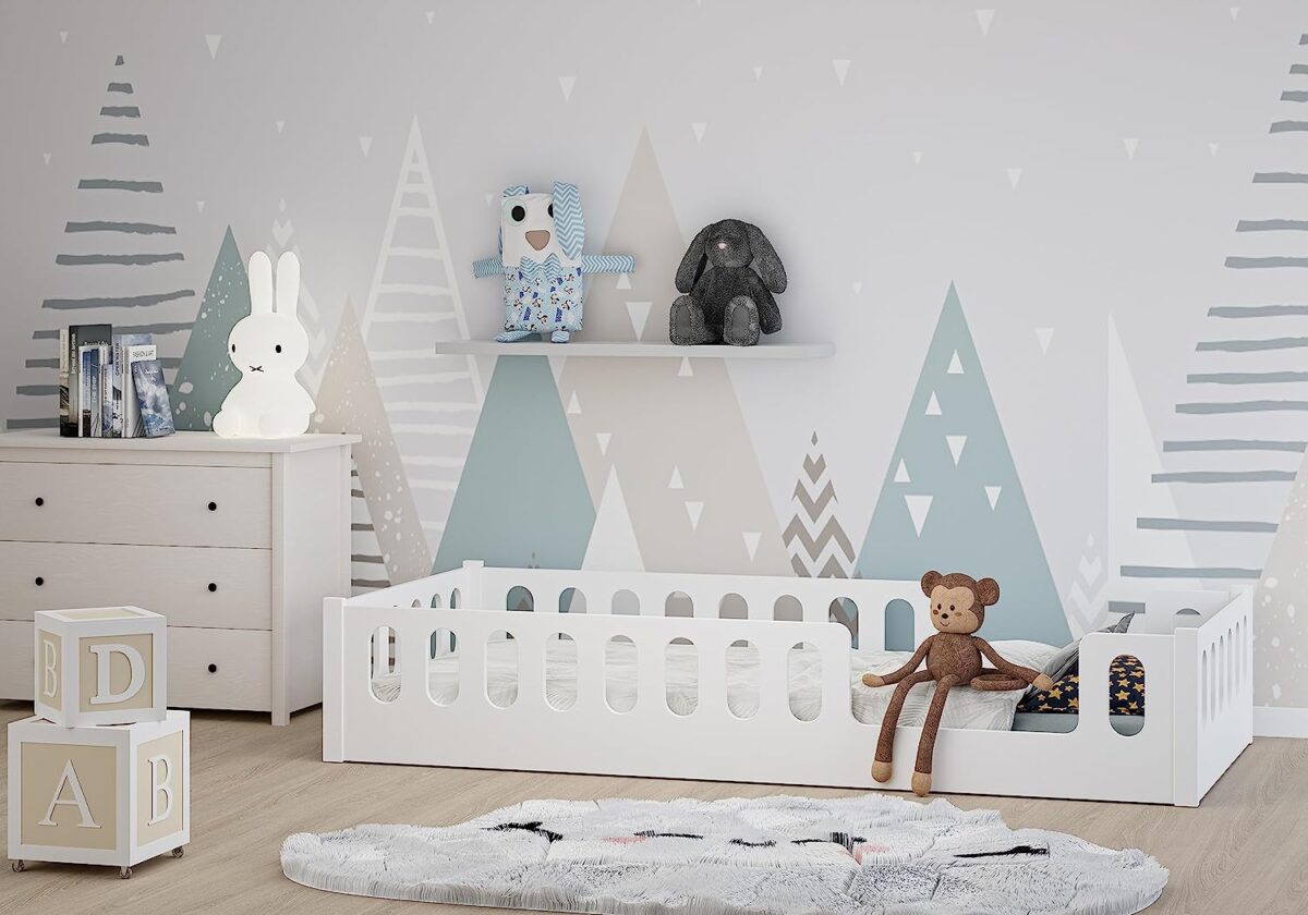 Κρεβάτι  Montessori Monte  με κάγκελα White  120x200cm  BC50046A  BabyCute - Image 2