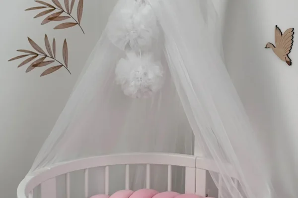 Κουνουπιέρα τούλι με Pom Pom & Βάση Κουνουπιέρας