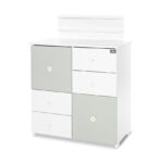 Λευκή και πράσινη συρταριέρα-αλλαξιέρα Lorelli Bertoni, 83x47x96cm.