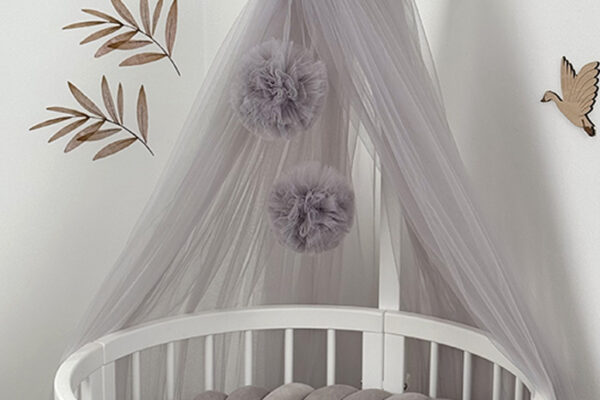 Κουνουπιέρα τούλι με Pom Pom & Βάση Κουνουπιέρας