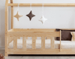 Kρεβάτι Παιδικό Montessori Mila MBP  με κάγκελα  σε Φυσικό  Ξύλο  90×200cm  Adeko (Δώρο 10% έκπτωση στο Στρώμα) - Image 7