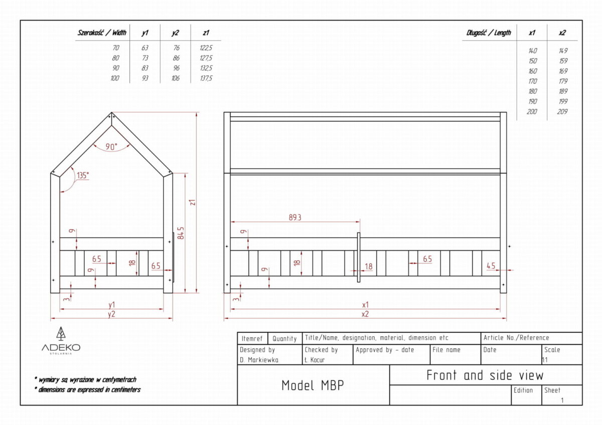 Kρεβάτι Παιδικό Montessori Mila MBP  με κάγκελα  σε Φυσικό  Ξύλο  90×200cm  Adeko (Δώρο 10% έκπτωση στο Στρώμα) - Image 11