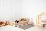 Kρεβάτι Παιδικό Montessori  Mila CPN  με κάγκελα  σε Φυσικό  Ξύλο  120×200cm  Adeko - Image 4