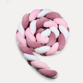 Πάντα  πλεξούδα Διπλή Velvet  Pink & White  400x15cm  Luletto