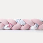 Πάντα πλεξούδα βρεφική Luletto διπλή Velvet Pink Flower 400x15cm.