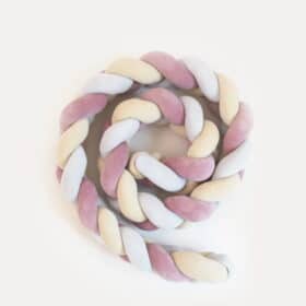 Πάντα  πλεξούδα Διπλή Velvet  PInk & Cream & White  400x15cm  Luletto