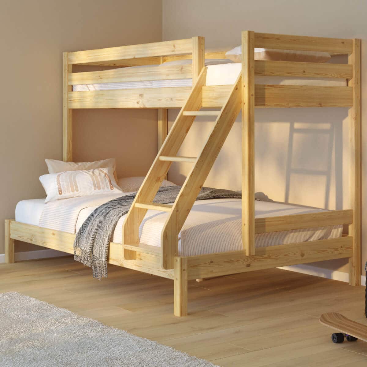 40 Κουκέτα Trio Μονή – Ημίδιπλη από μασίφ ξύλο Natural 90/140×200cm (Δώρο 10% Έκπτωση στα Στρώματα) - Image 1