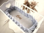 Πάντα  πλεξούδα Διπλή Velvet  Grey  400x15cm  Luletto - Image 2