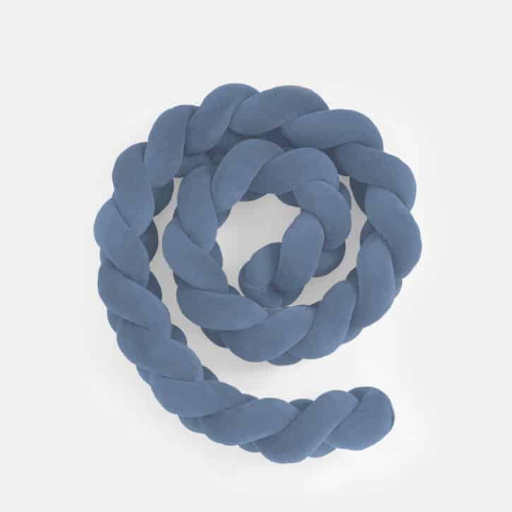 71 Πάντα πλεξούδα Διπλή Velvet Dark Blue 400x15cm Luletto - Image 1