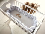 Πάντα  πλεξούδα Διπλή Velvet  Light Grey  400x15cm  Luletto - Image 2