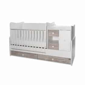 Πολυμορφικό βρεφικό κρεβάτι Mini Max  White & Artwood  10150500043A  Lorelli