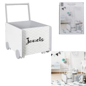 Ξύλινο καροτσάκι με αποθηκευτικό χώρο HD2355 Home Deco Kids