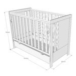 Βρεφικό Κρεβάτι με Συρτάρι  Birds White  60x120cm   BC10065  BabyCute - Image 4