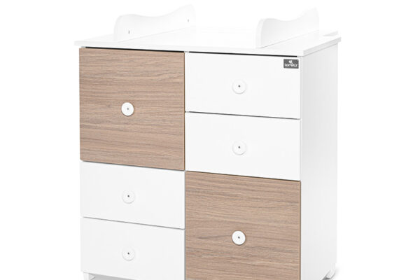 Λευκή & Amber συρταριέρα αλλαξιέρα Lorelli Bertoni, πρακτική και κομψή.