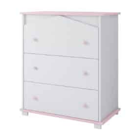 Συρταριέρα αλλαξιέρα House White & Pink, 83x48x97cm