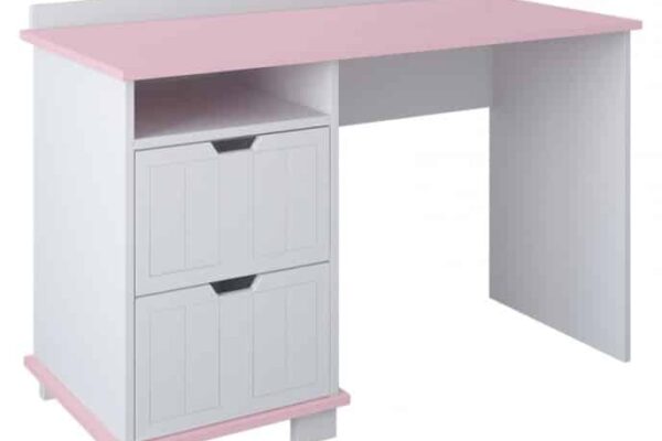 Παιδικό γραφείο Lucky White Pink, 120x53x86cm, με 2 συρτάρια