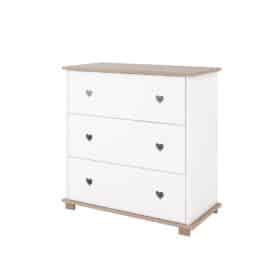 Συρταριέρα  με Αλλαξιέρα  Bellisimo  White & Oak  83x48x87cm  BC20090O BabyCute