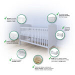 Λευκό προεφηβικό κρεβάτι Bubba 70x140 με συρτάρι, BabyCute BC10070.