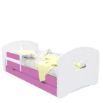 Κρεβάτι με Συρτάρι & Στρώμα Crowns  White & Pink  90x200cm CR90200