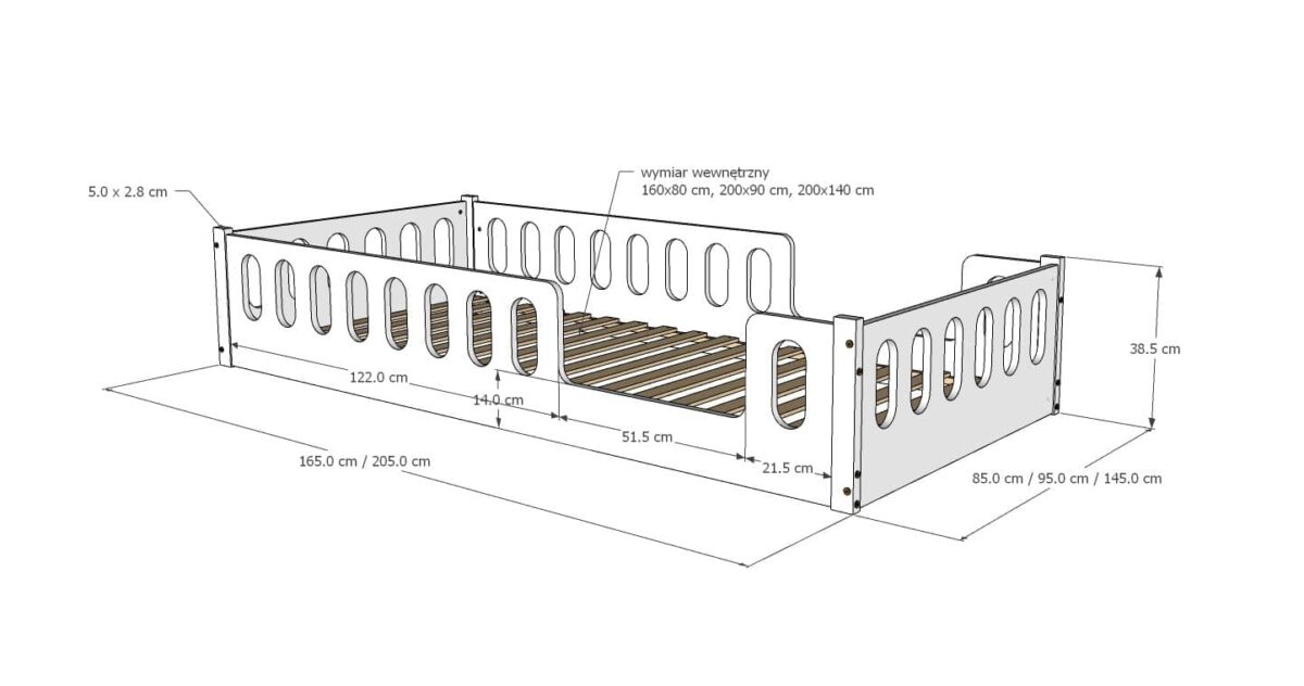 Κρεβάτι  Montessori Monte  με κάγκελα White  120x200cm  BC50046A  BabyCute - Image 17