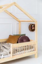 Kρεβάτι Παιδικό Montessori Mila RMW  με κάγκελα  σε Φυσικό  Ξύλο  140×200cm  Adeko  (Δώρο 10% έκπτωση στο Στρώμα) - Image 8