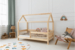 Kρεβάτι Παιδικό Montessori Mila MBW  με κάγκελα  σε Φυσικό  Ξύλο  140×200cm  Adeko  (Δώρο 10% έκπτωση στο Στρώμα) - Image 2