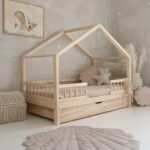 Κρεβάτι Παιδικό Montessori HouseBed Bello Duo Plus με Αφαιρούμενα Κάγκελα 23cm  & Συρτάρι σε Φυσικό  Ξύλο  90×200cm  Luletto (Δώρο 10% έκπτωση στο Στρώμα) - Image 3