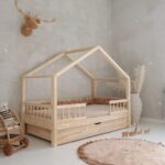 Κρεβάτι Παιδικό Montessori HouseBed Bello Duo Plus με Αφαιρούμενα Κάγκελα 23cm  & Συρτάρι σε Φυσικό  Ξύλο  90×200cm  Luletto (Δώρο 10% έκπτωση στο Στρώμα) - Image 4