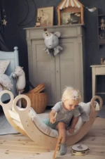Montessori ξύλινη κούνια τραμπάλα Natural BabyWood
