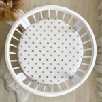 Κατωσέντονο Μικρό με λάστιχο Grey Hearts για Smart Bed 9 in 1 Round/Oval Ingvart