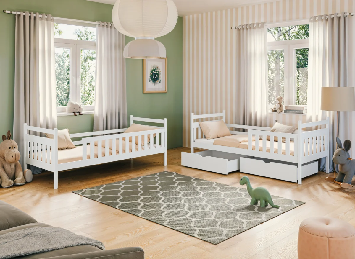 Κουκέτα  Monika Fast με Συρτάρια από μασίφ ξύλο White 90×200cm (Δώρο 10% Έκπτωση στα Στρώματα) - Image 2