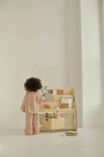 Βιβλιοθήκη Montessori BabyWood με 2 κουτιά αποθήκευσης