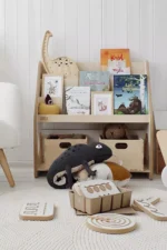 Βιβλιοθήκη Montessori BabyWood με 2 κουτιά αποθήκευσης