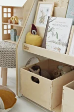 Βιβλιοθήκη Montessori BabyWood με 2 κουτιά αποθήκευσης