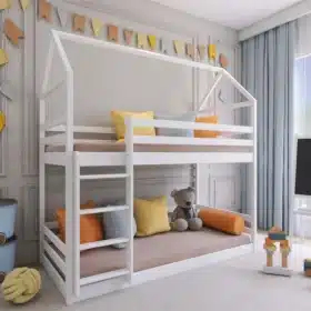 Κουκέτα Σπιτάκι Montessori Axel από μασίφ ξύλο White  90×200cm  (Δώρο 10% Έκπτωση στα Στρώματα)