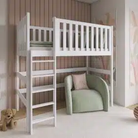 Υπερυψωμένο Κρεβάτι Laura με κάγκελα 54cm από μασίφ ξύλο