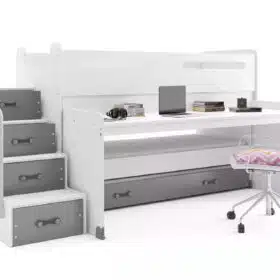 Κουκέτα Max Plus 1 White & Grey 80×200cm