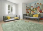 Χαμηλή κουκέτα Montessori Mini από μασίφ ξύλο Graphite 90x200cm.